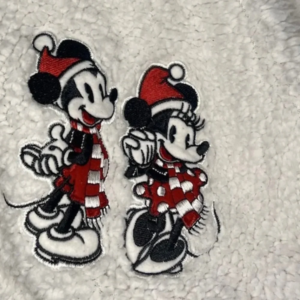 Disney Mickey and Minnie Snowflake Christmas Sherpa Throw Blanket 60x50